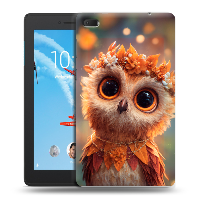 Силиконовый чехол на Lenovo Tab E7 с принтом Милая сова Силиконовый чехол на Lenovo Tab E7 с принтом Милая сова