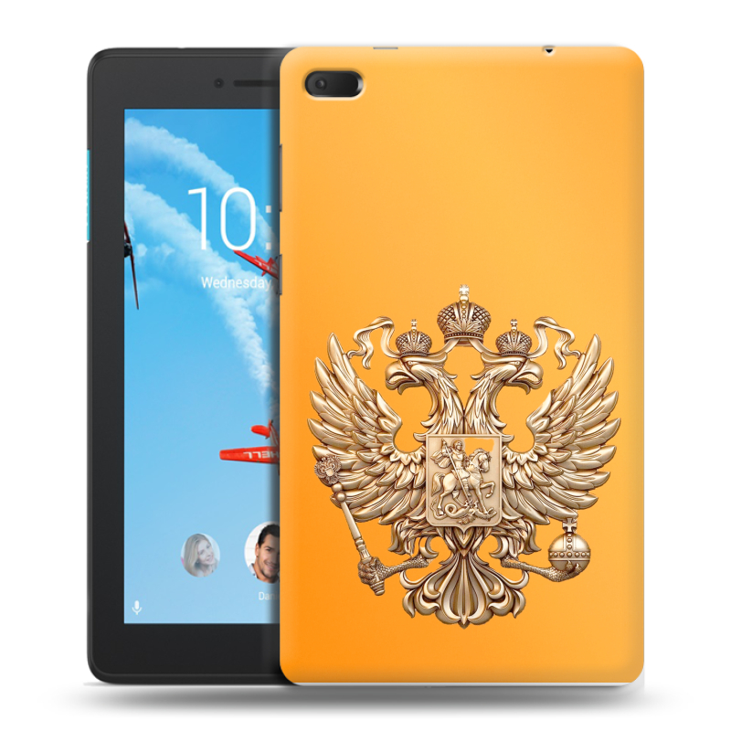 Силиконовый чехол на Lenovo Tab E7 с принтом Герб Флаг России Силиконовый чехол на Lenovo Tab E7 с принтом Герб Флаг России