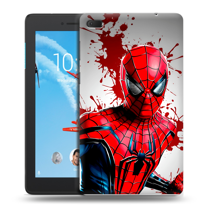 Силиконовый чехол на Lenovo Tab E7 с принтом Spiderman Человек паук Силиконовый чехол на Lenovo Tab E7 с принтом Spiderman Человек паук