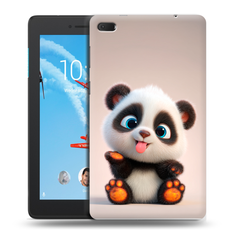Силиконовый чехол на Lenovo Tab E7 с принтом милая панда Силиконовый чехол на Lenovo Tab E7 с принтом милая панда