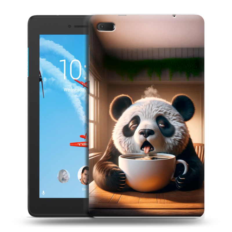 Силиконовый чехол на Lenovo Tab E7 с принтом смешная панда Силиконовый чехол на Lenovo Tab E7 с принтом смешная панда