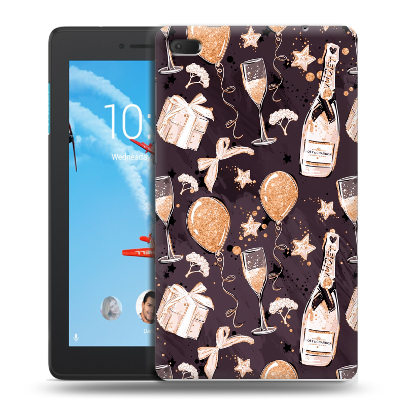 Силиконовый чехол на Lenovo Tab E7 с принтом Новый год Силиконовый чехол на Lenovo Tab E7 с принтом Новый год