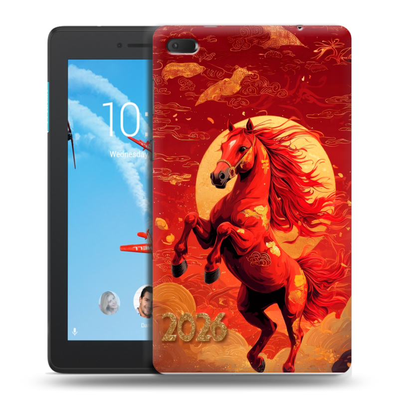 Силиконовый чехол на Lenovo Tab E7 с принтом Новый год Силиконовый чехол на Lenovo Tab E7 с принтом Новый год