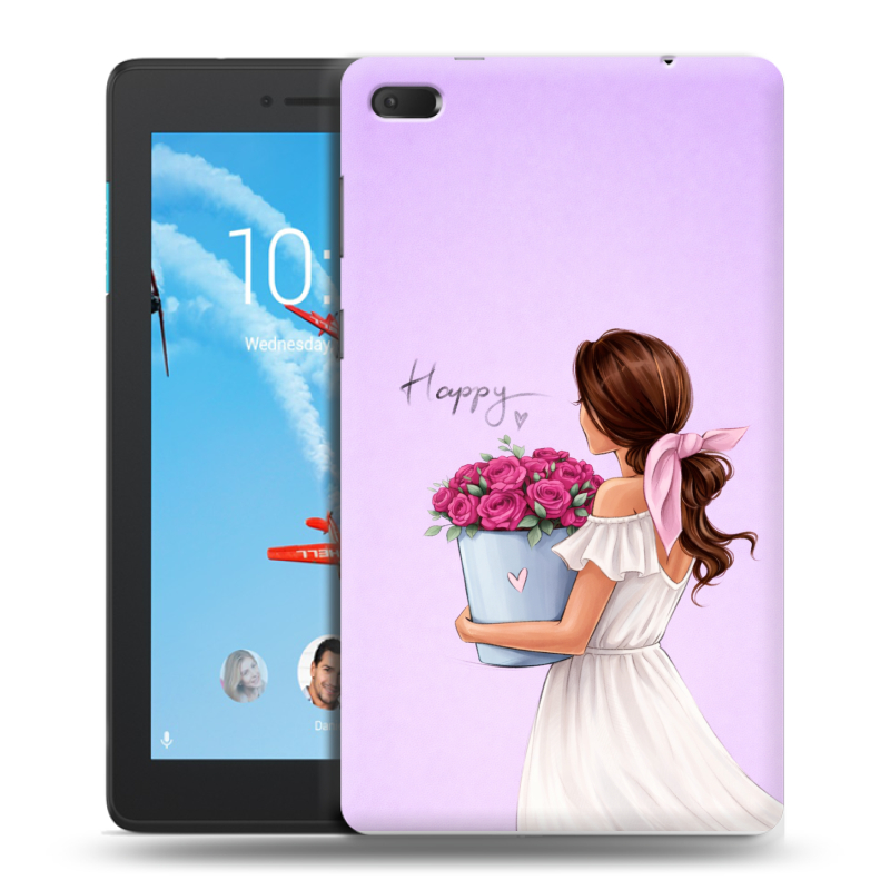 Силиконовый чехол на Lenovo Tab E7 с принтом женский Силиконовый чехол на Lenovo Tab E7 с принтом женский