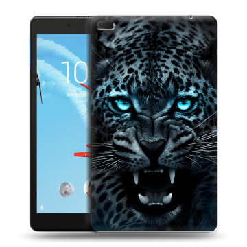 Силиконовый чехол на Lenovo Tab E8 с принтом Темный леопард
