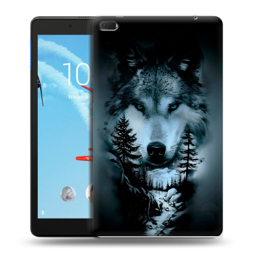 Силиконовый чехол на Lenovo Tab E8 с принтом Лесной волк