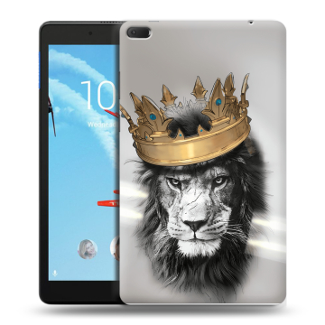 Силиконовый чехол на Lenovo Tab E8 с принтом Лев с короной