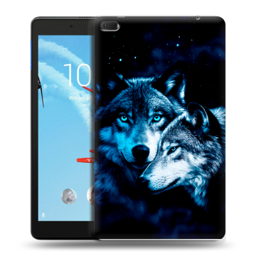 Силиконовый чехол на Lenovo Tab E8 с принтом Волки