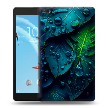 Силиконовый чехол на Lenovo Tab E8 с принтом Листья