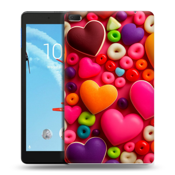 Силиконовый чехол на планшета Lenovo Tab E8 с принтом Сердечки Силиконовый чехол на планшета Lenovo Tab E8 с принтом Сердечки