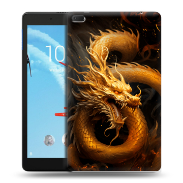 Силиконовый чехол на Lenovo Tab E8 с принтом Золотой дракон