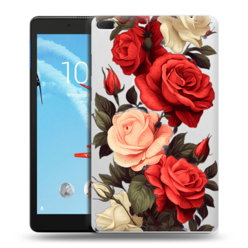 Силиконовый чехол на Lenovo Tab E8 с принтом Розы