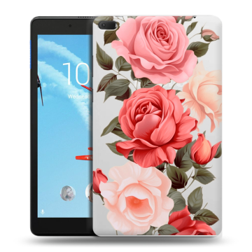 Силиконовый чехол на Lenovo Tab E8 с принтом Розы