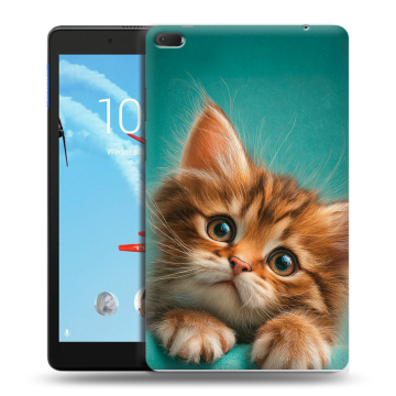 Силиконовый чехол на Lenovo Tab E8 с принтом котенок