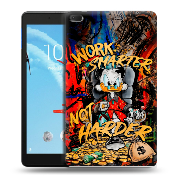 Силиконовый чехол на Lenovo Tab E8 с принтом Дональд Дак Деньги