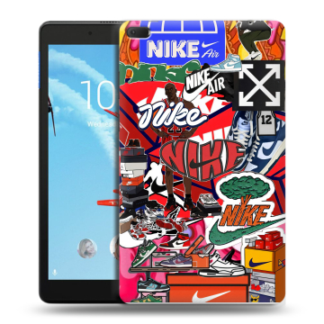 Силиконовый чехол на Lenovo Tab E8 с принтом Найк Nike яркий