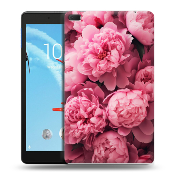Силиконовый чехол на Lenovo Tab E8 с принтом цветы пионы