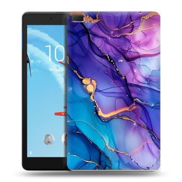 Силиконовый чехол на Lenovo Tab E8 с принтом синий мрамор