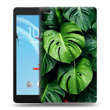 Силиконовый чехол на Lenovo Tab E8 с принтом Листья