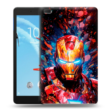 Силиконовый чехол на Lenovo Tab E8 с принтом Железный человек Ironman
