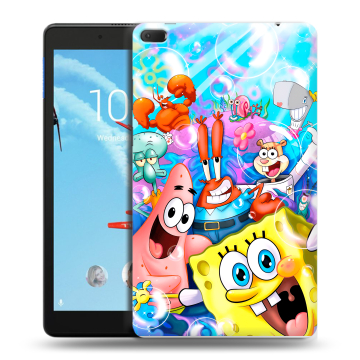 Силиконовый чехол на Lenovo Tab E8 с принтом спанчбоб спанч боб