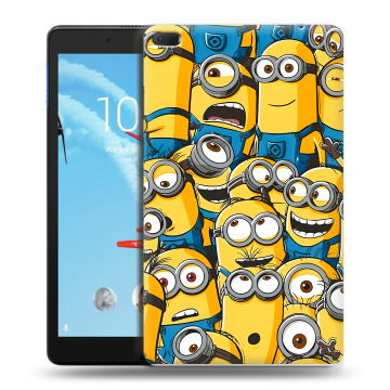 Силиконовый чехол на Lenovo Tab E8 с принтом Миньоны