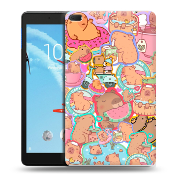Силиконовый чехол на Lenovo Tab E8 с принтом капибары