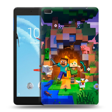 Силиконовый чехол на Lenovo Tab E8 с принтом Майнкрафт Minecraft
