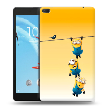 Силиконовый чехол на Lenovo Tab E8 с принтом Миньоны