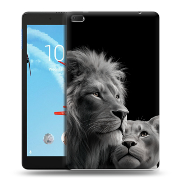 Силиконовый чехол на Lenovo Tab E8 с принтом Лев кошки