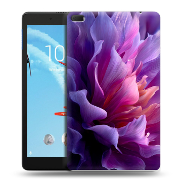 Силиконовый чехол на Lenovo Tab E8 с принтом женский цветы