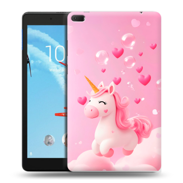 Силиконовый чехол на Lenovo Tab E8 с принтом Единорог