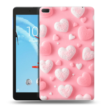 Силиконовый чехол на Lenovo Tab E8 с принтом Сердечки