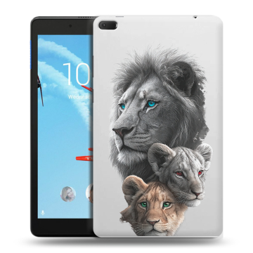 Силиконовый чехол на Lenovo Tab E8 с принтом Львы