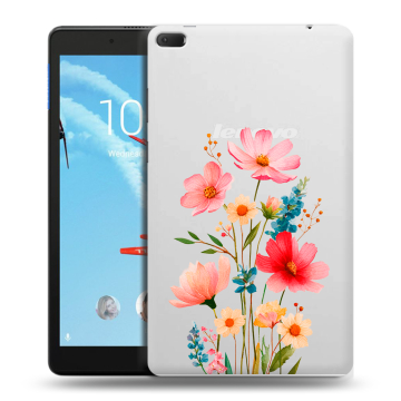 Силиконовый чехол на Lenovo Tab E8 с принтом Цветы