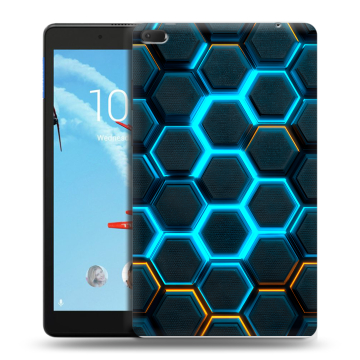 Силиконовый чехол на Lenovo Tab E8 с принтом Неоновые соты