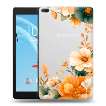 Силиконовый чехол на Lenovo Tab E8 с принтом Цветы принт