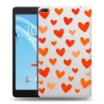 Силиконовый чехол на Lenovo Tab E8 с принтом Сердечки