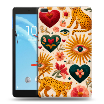 Силиконовый чехол на Lenovo Tab E8 с принтом Модный принт