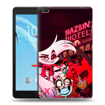 Силиконовый чехол на Lenovo Tab E8 с принтом Hazbin Hotel Отель Хазбин