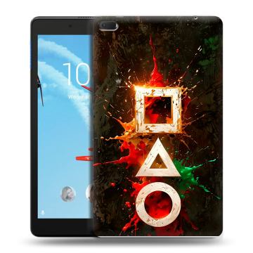 Силиконовый чехол на Lenovo Tab E8 с принтом Squid Game Игра кальмара
