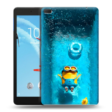 Силиконовый чехол на Lenovo Tab E8 с принтом Миньоны