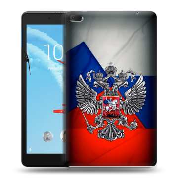 Силиконовый чехол на Lenovo Tab E8 с принтом Флаг России