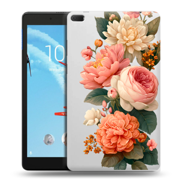 Силиконовый чехол на Lenovo Tab E8 с принтом цветы