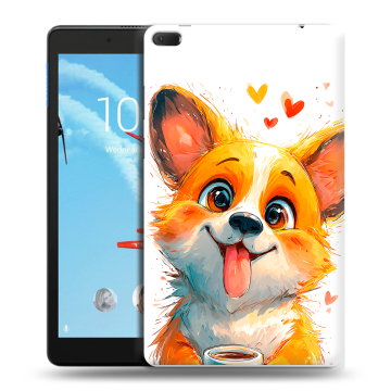 Силиконовый чехол на Lenovo Tab E8 с принтом корги