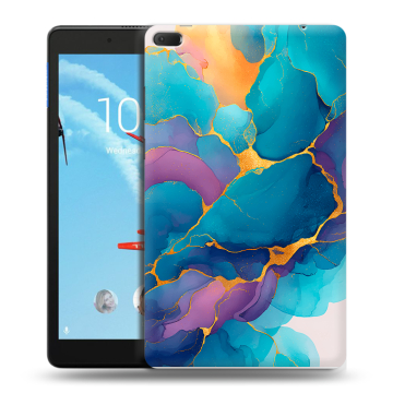 Силиконовый чехол на Lenovo Tab E8 с принтом Мрамор блестки