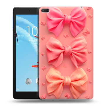Силиконовый чехол на Lenovo Tab E8 с принтом Розовые бантики