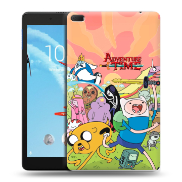 Силиконовый чехол на Lenovo Tab E8 с принтом Adventure time Время приключений