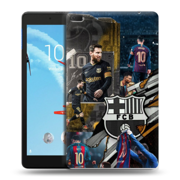 Силиконовый чехол на Lenovo Tab E8 с принтом Messi Barcelona
