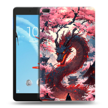 Силиконовый чехол на Lenovo Tab E8 с принтом Дракон Японский